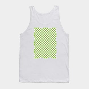 Checkerboard Pattern - Green White Tank Top